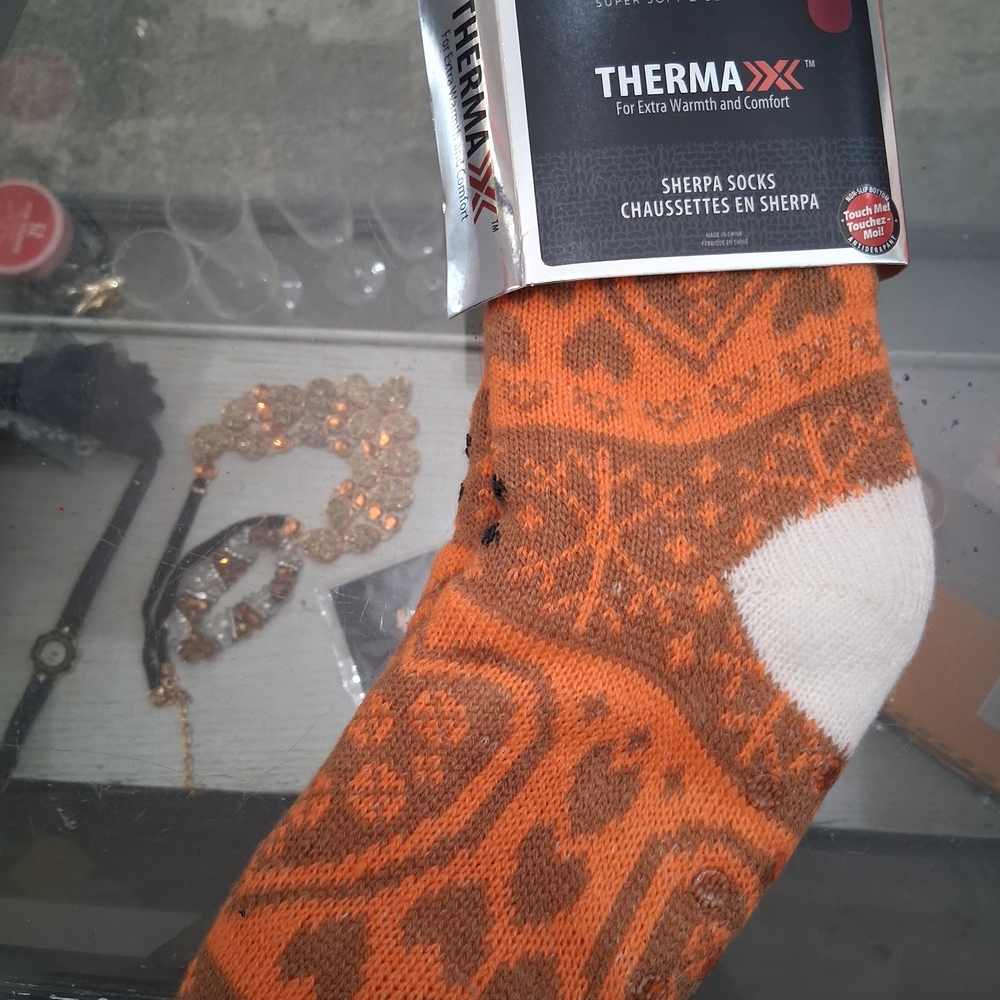 Orange Sherpa Socks